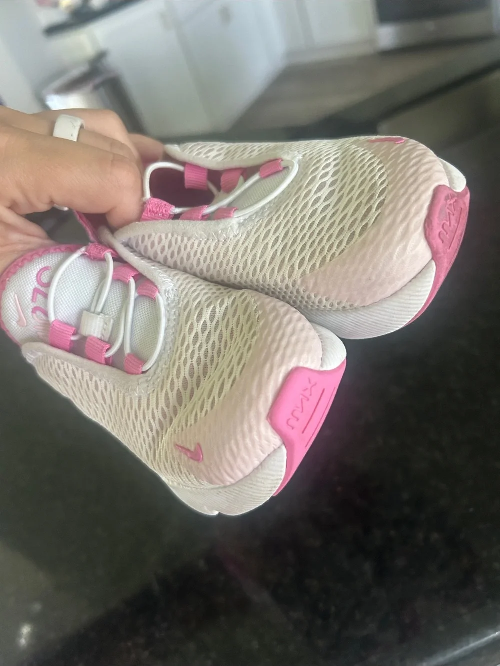 Nike Kids' Pink and White Air Max Slip-On Sneakers